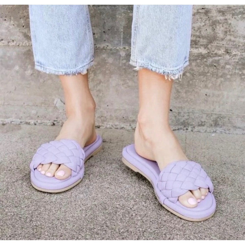 Seychelles Bellissima Lavender Purple Braided Puffy Slide Sandals Made in Italy6